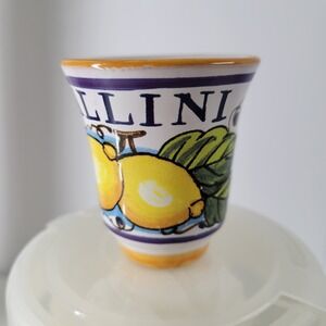 Pallini Limoncello Shot Glass Deruta Italy Lemon Ceramic Italian Pottery Barware